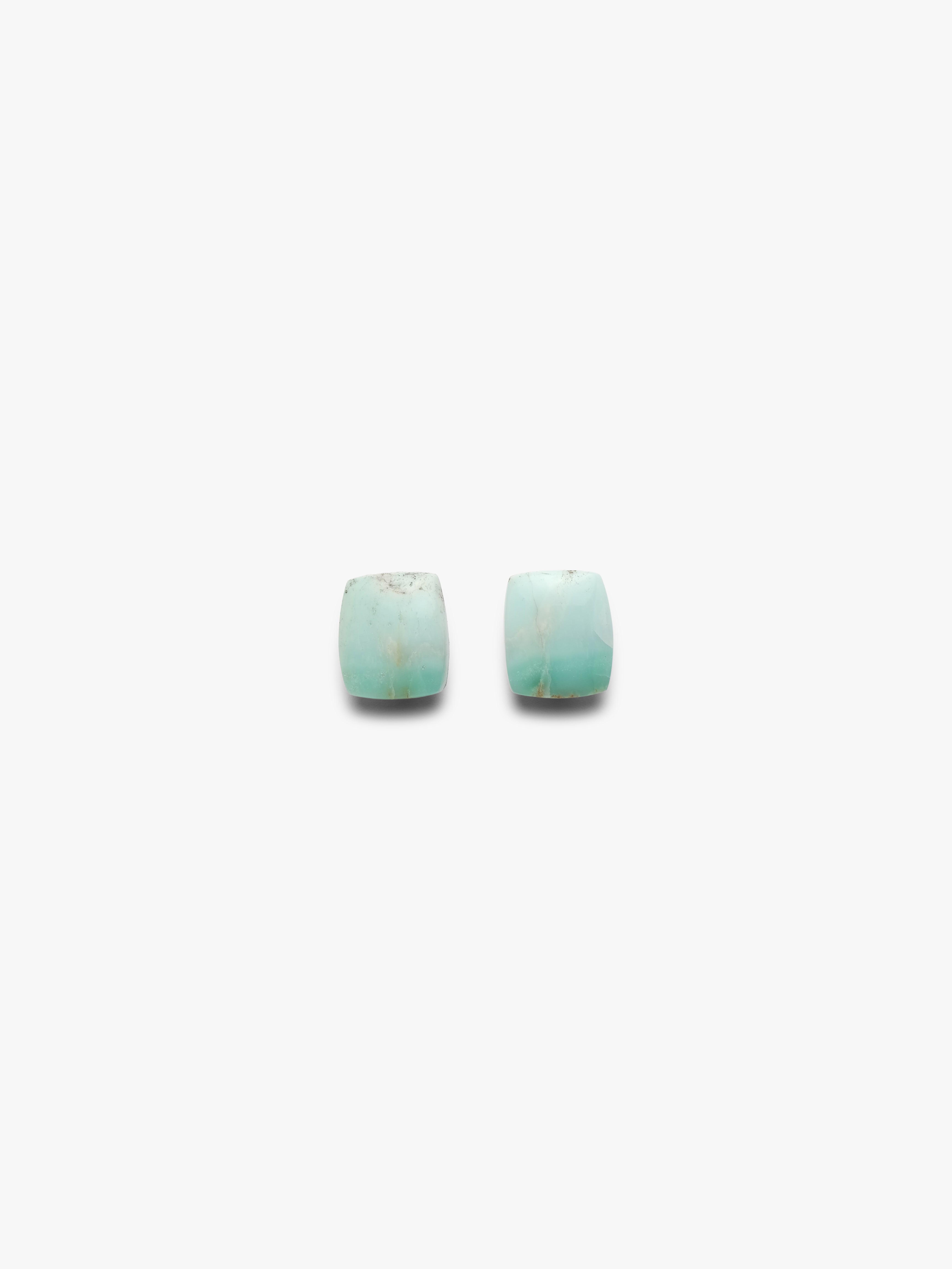 Earrings: chalcedony, leather