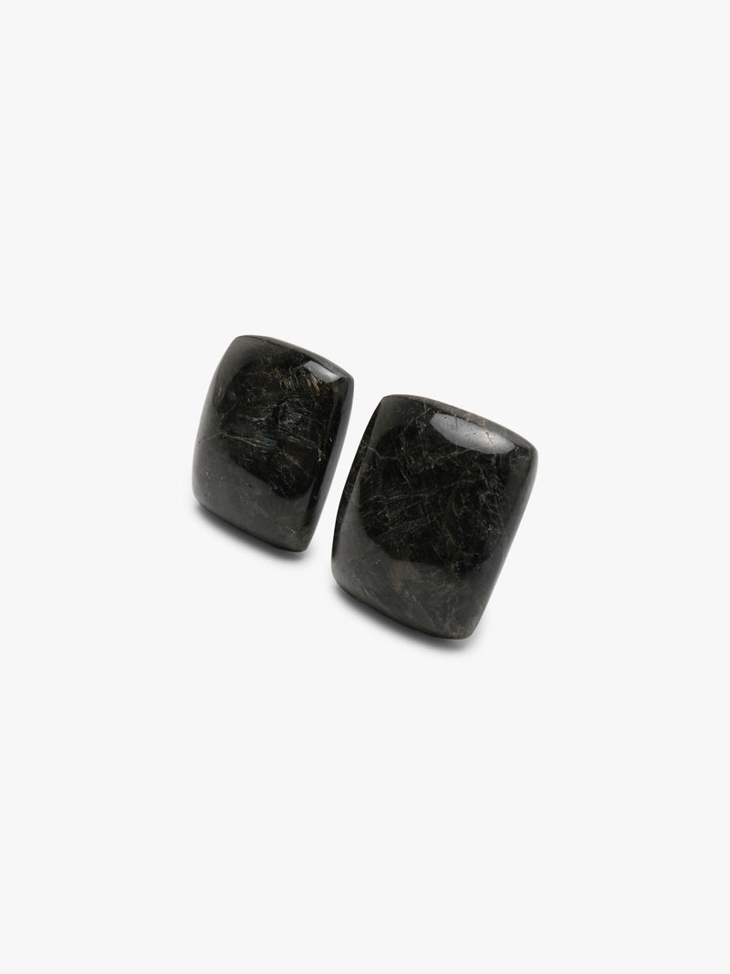 Earrings: nuummite