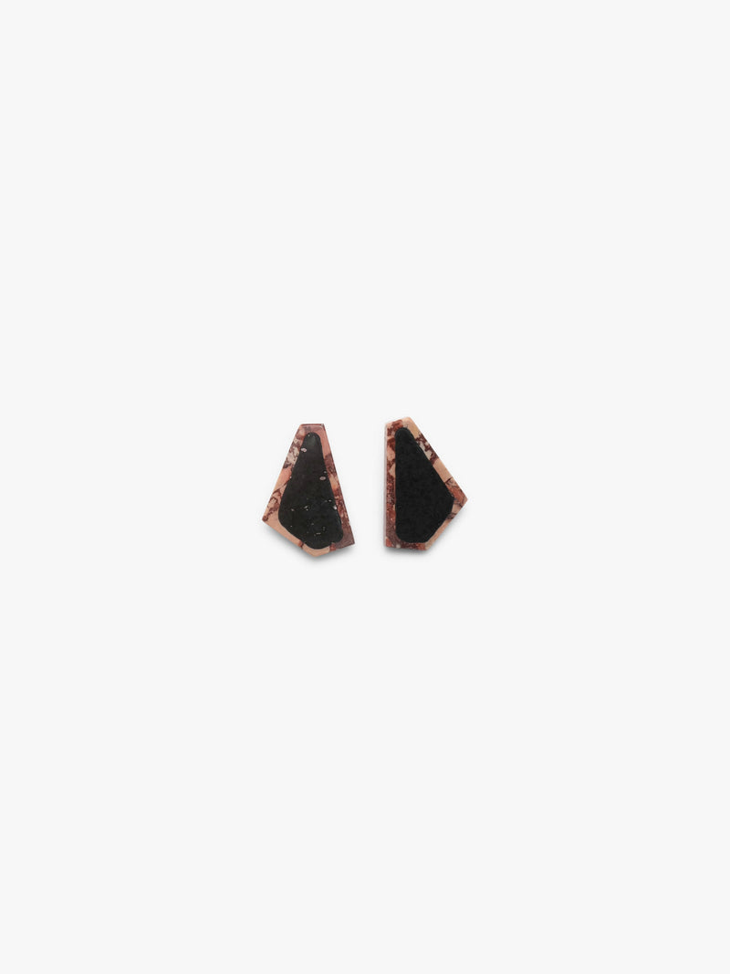 Earrings made from basalt and jasper