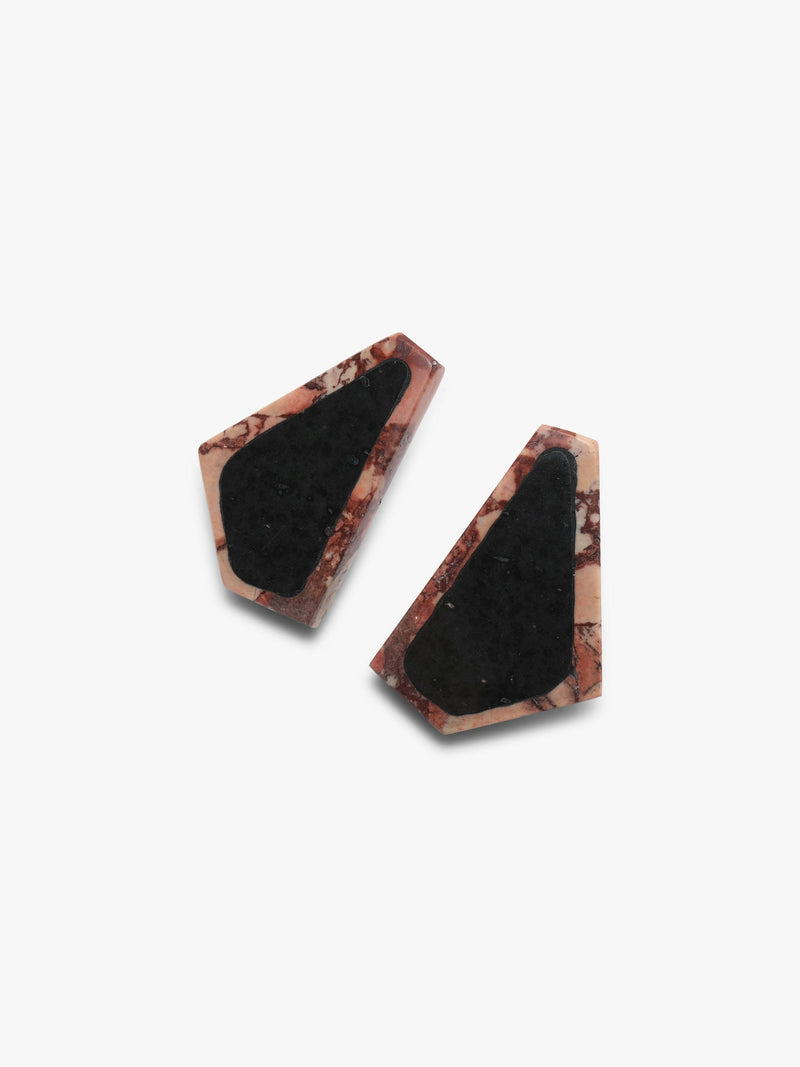 Earrings made from basalt and jasper