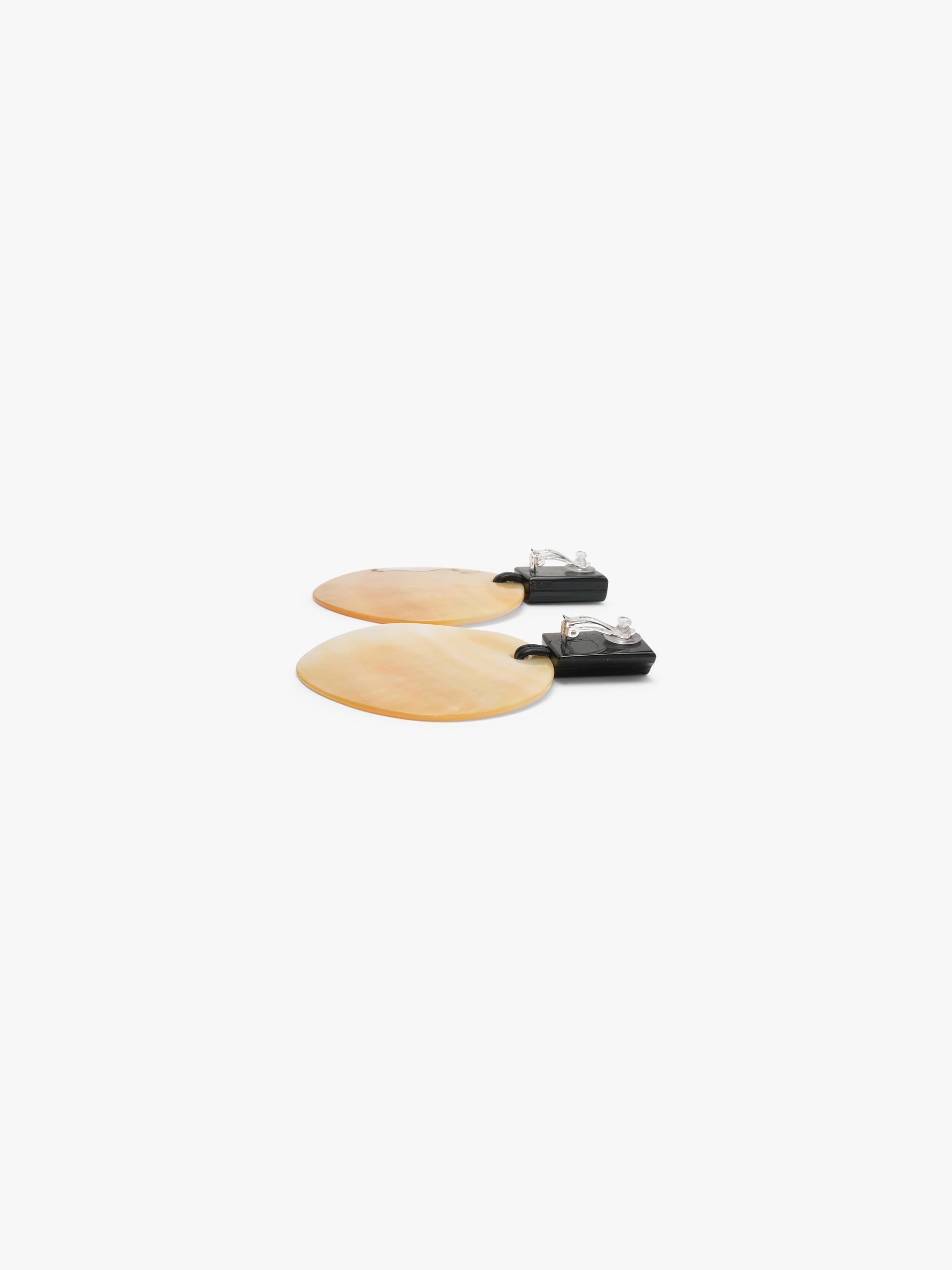 Pair of earrings on a white background