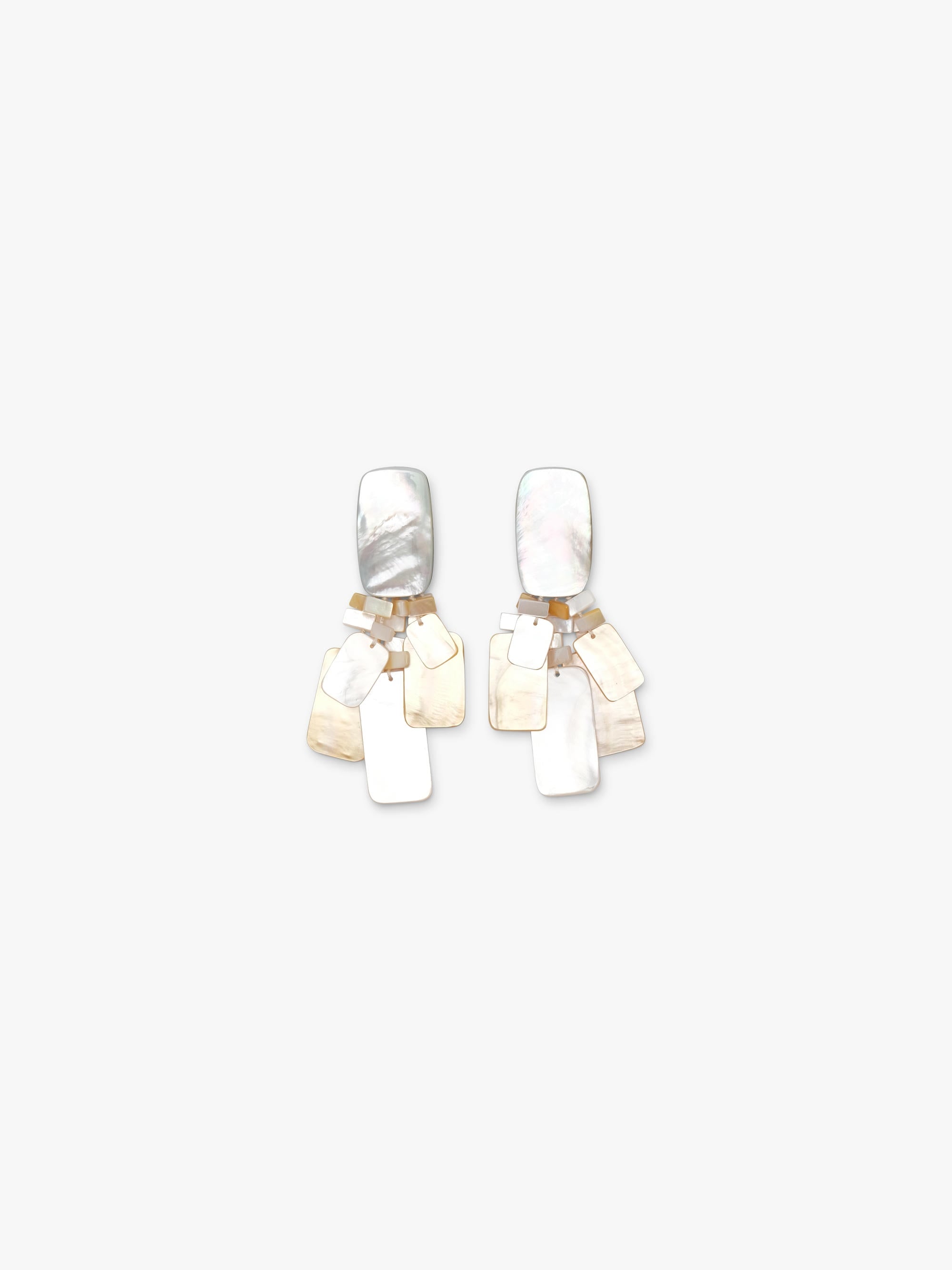Pair of earrings with pearl design on a white background