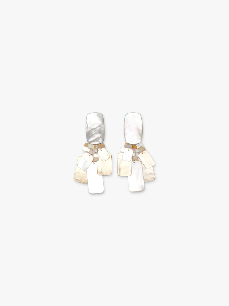 Pair of earrings with pearl design on a white background