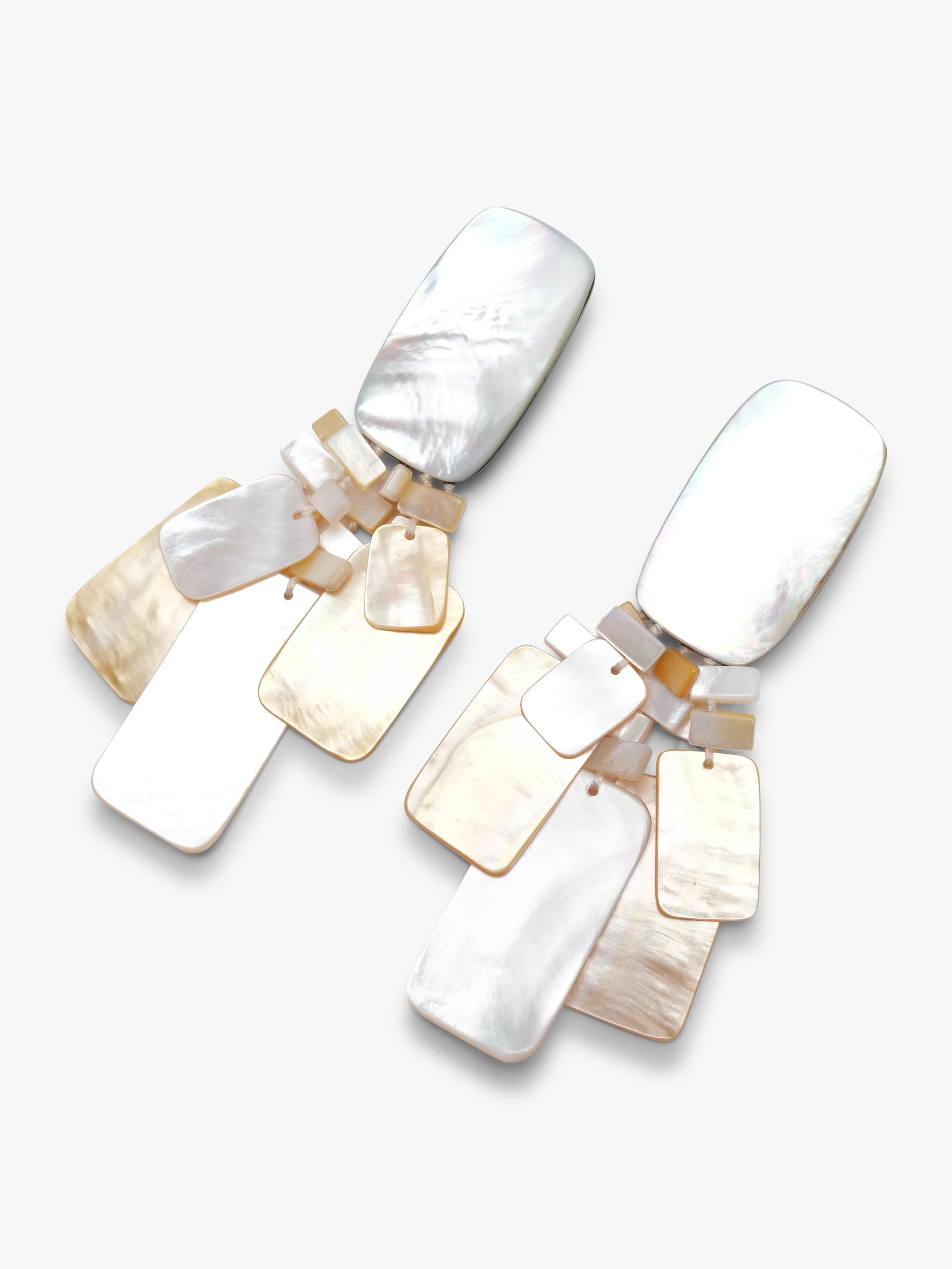 Pair of earrings with pearl design on a white background