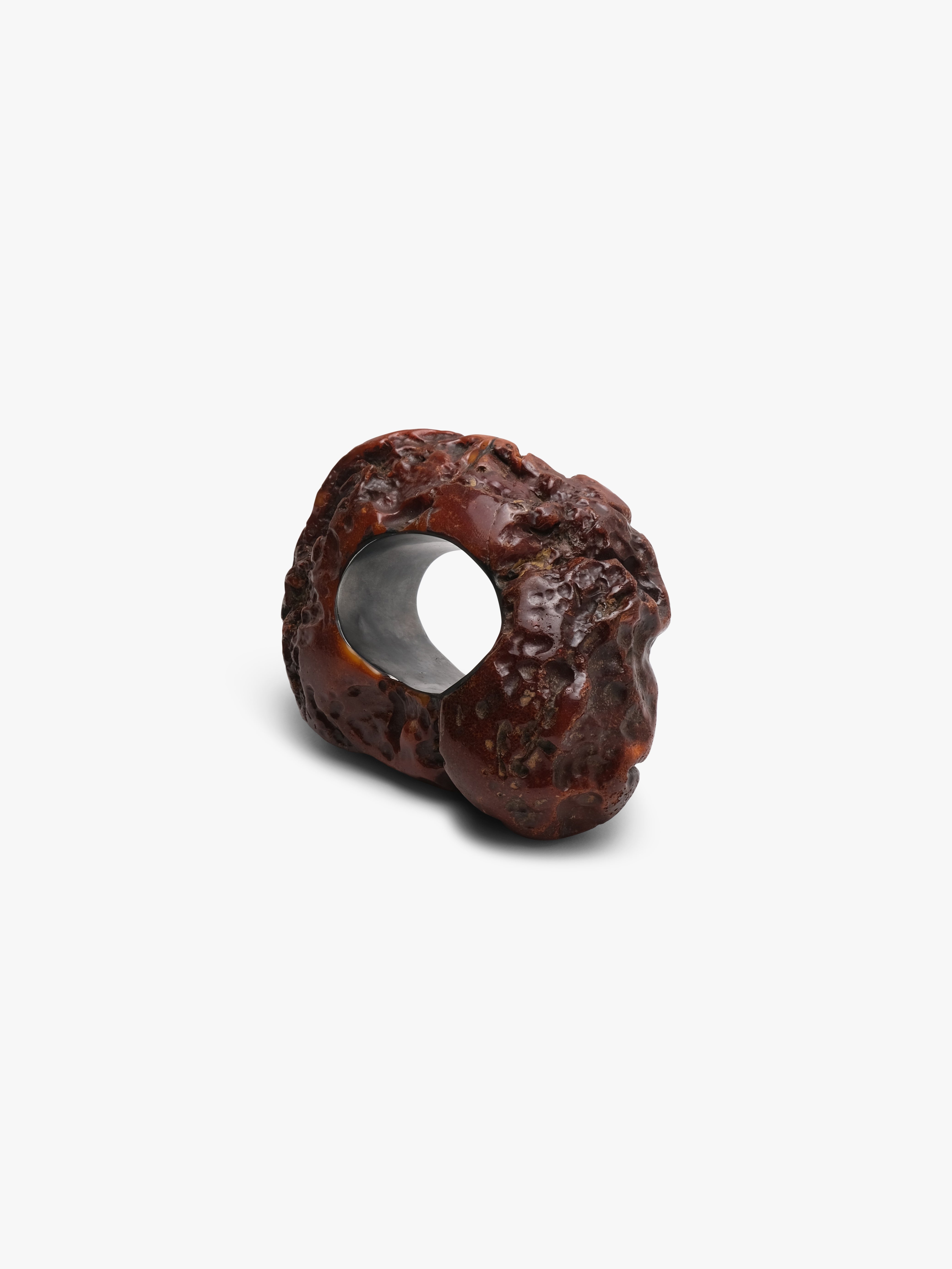 Bracelet: amber, sterling silver