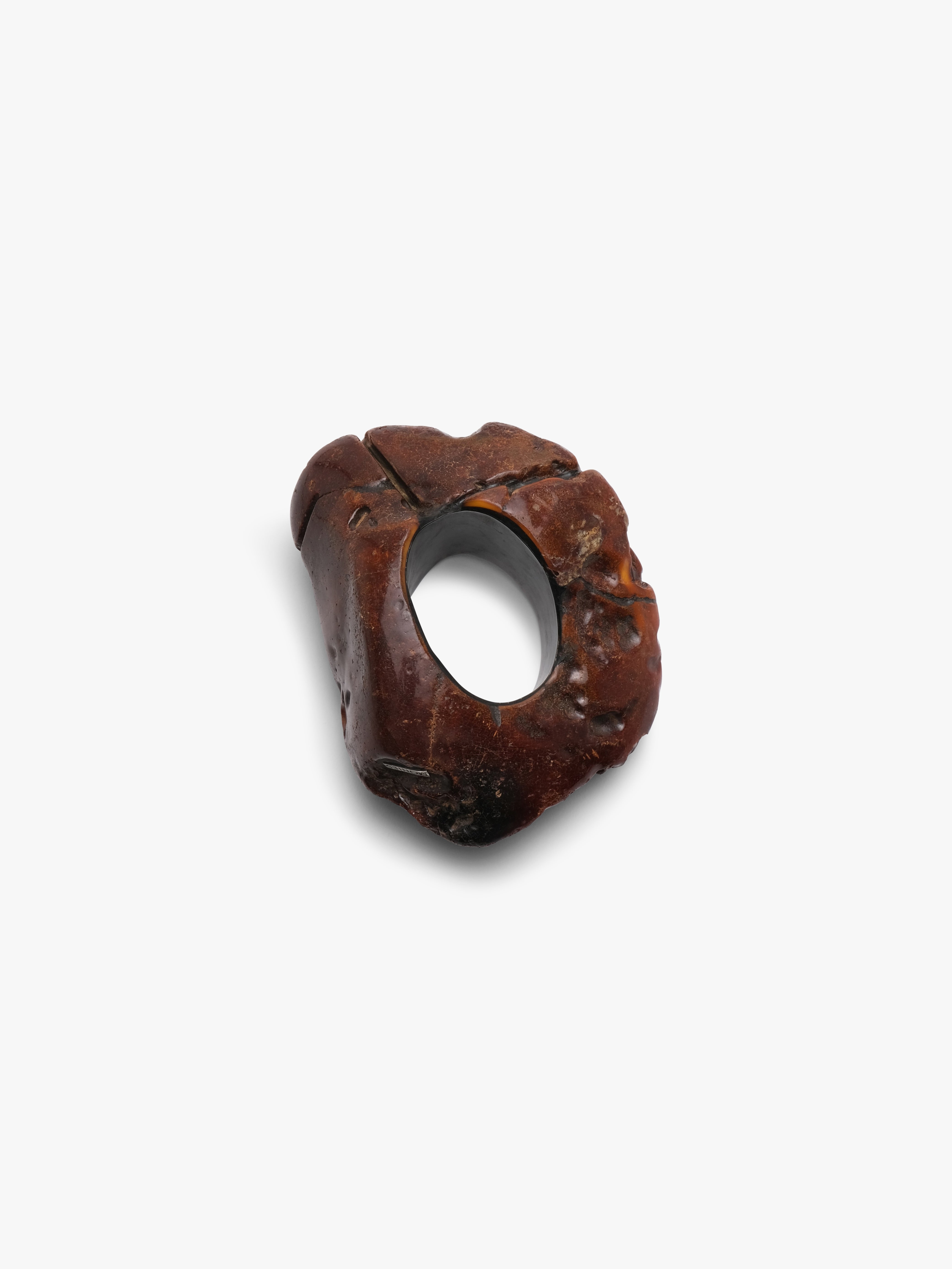 Bracelet: amber, sterling silver