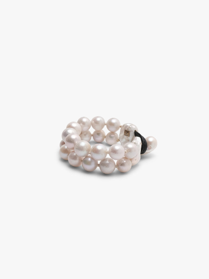 Binaire bracelet: two-strand freshwater pearls