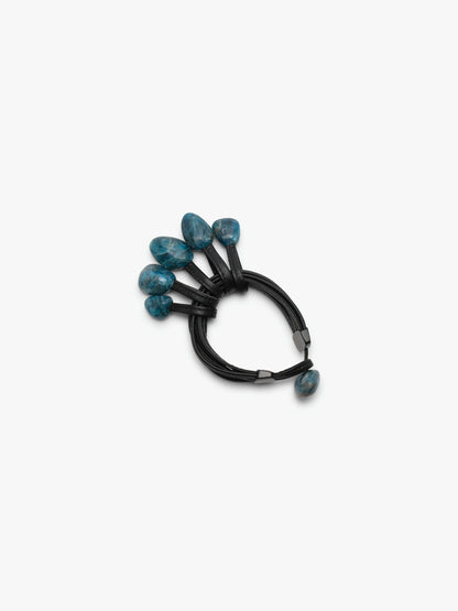 Bracelet: apatite, leather