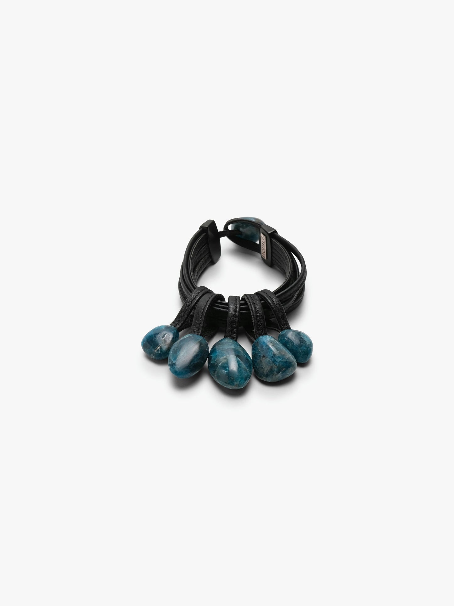 Bracelet: apatite, leather