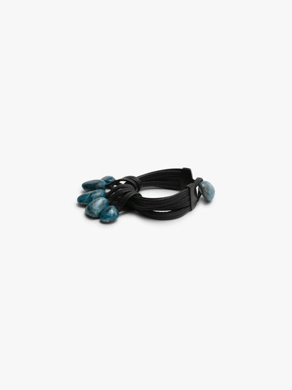 Bracelet: apatite, leather