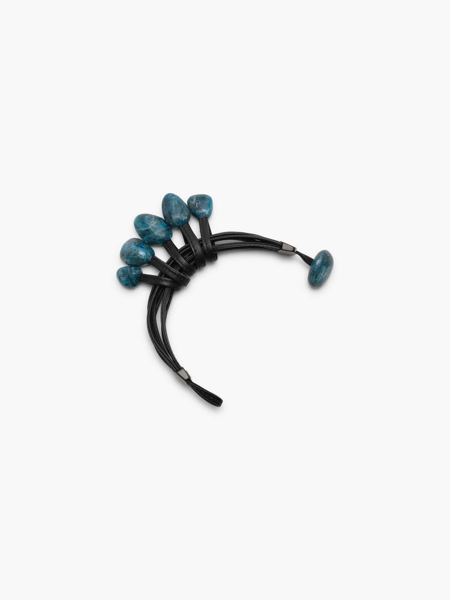 Bracelet: apatite, leather