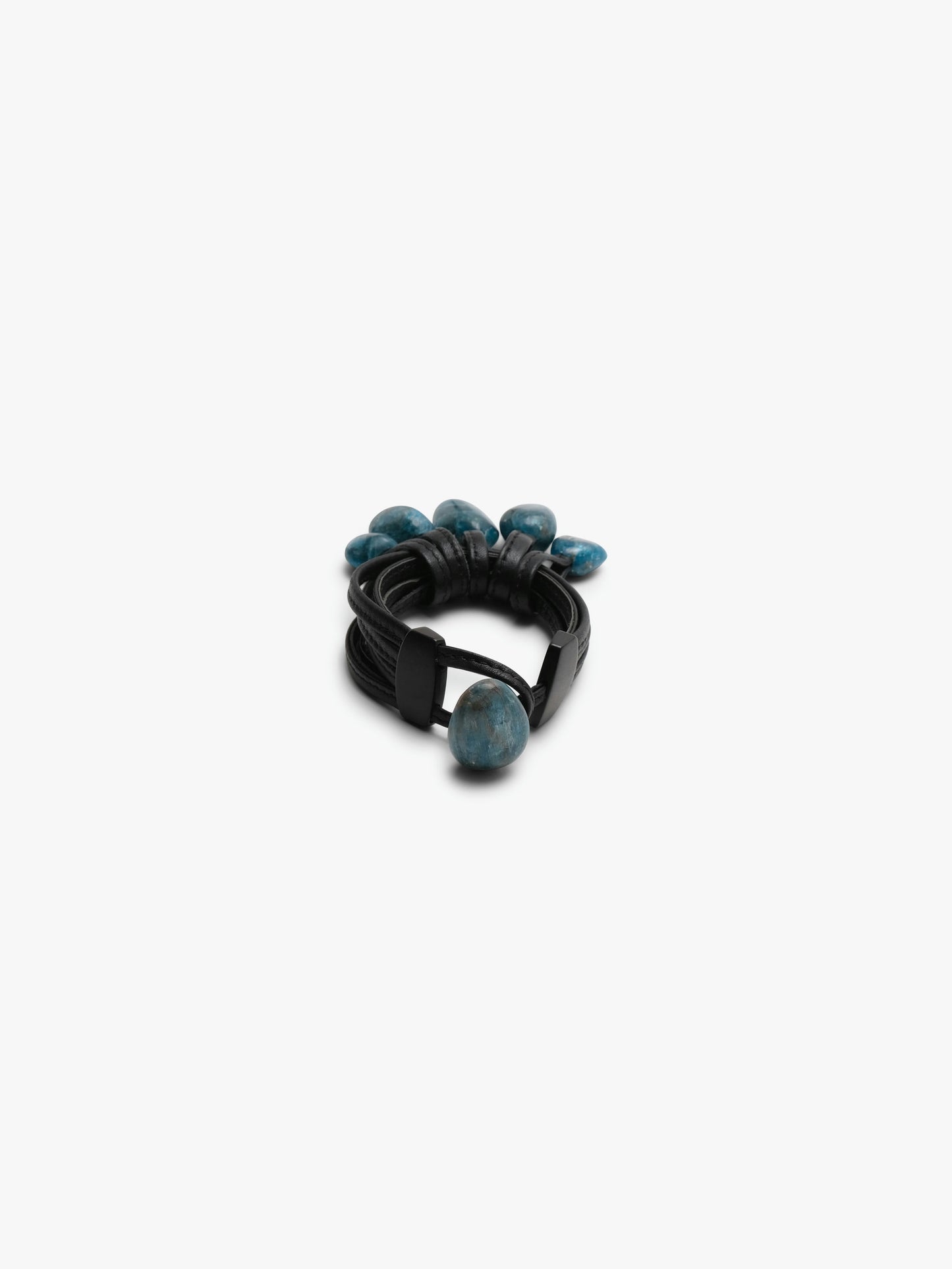 Bracelet: apatite, leather