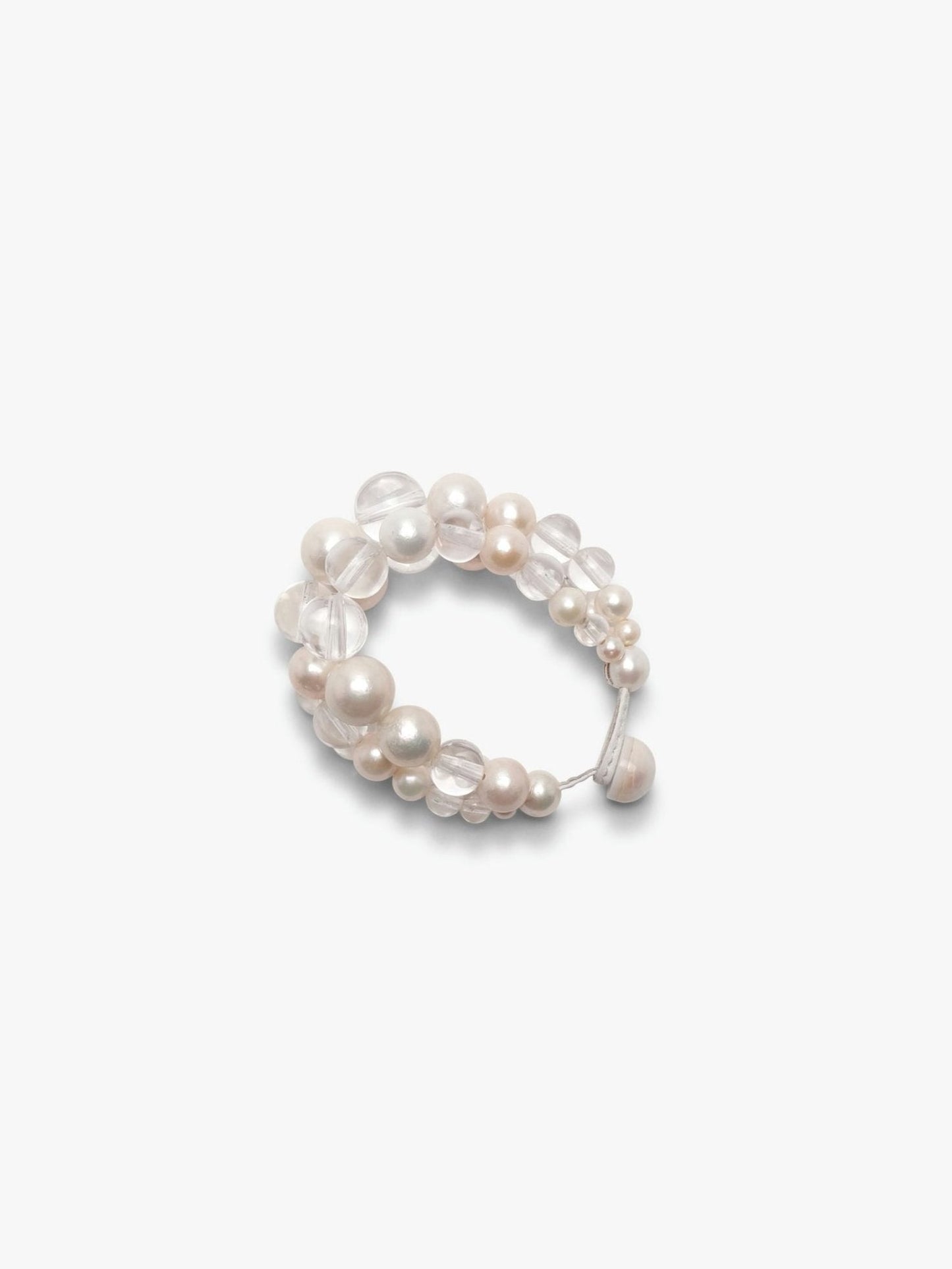 Bracelet: freshwater pearls, acrylic