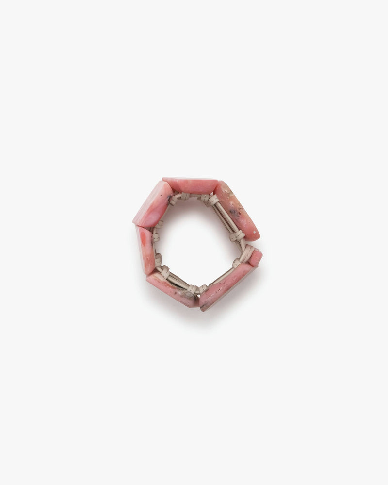 Bracelet: Andean opal, leather