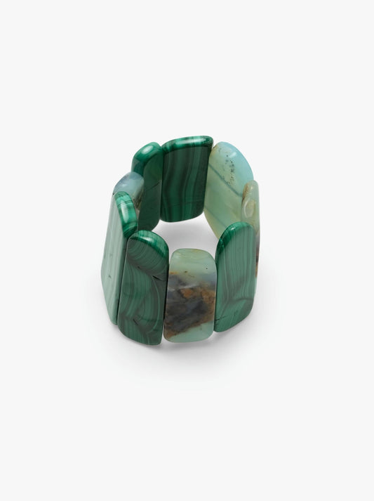 Bracelet: andean opal, malachite