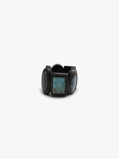 Bracelet: labradorite, ebony