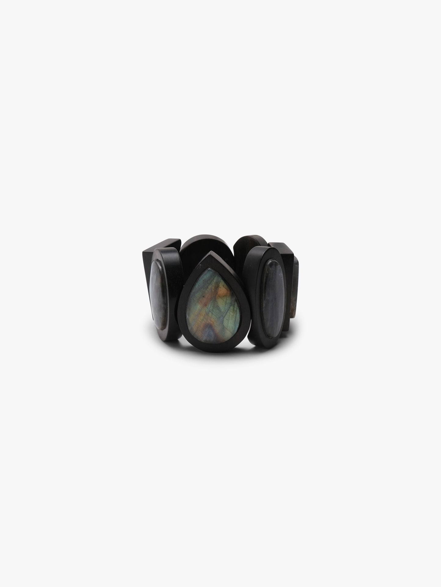 Bracelet: labradorite, ebony