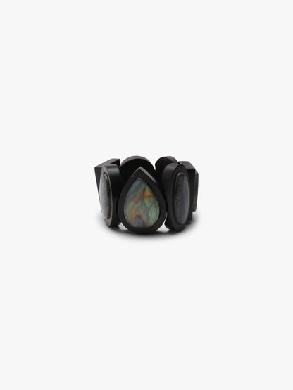 Bracelet: labradorite, ebony