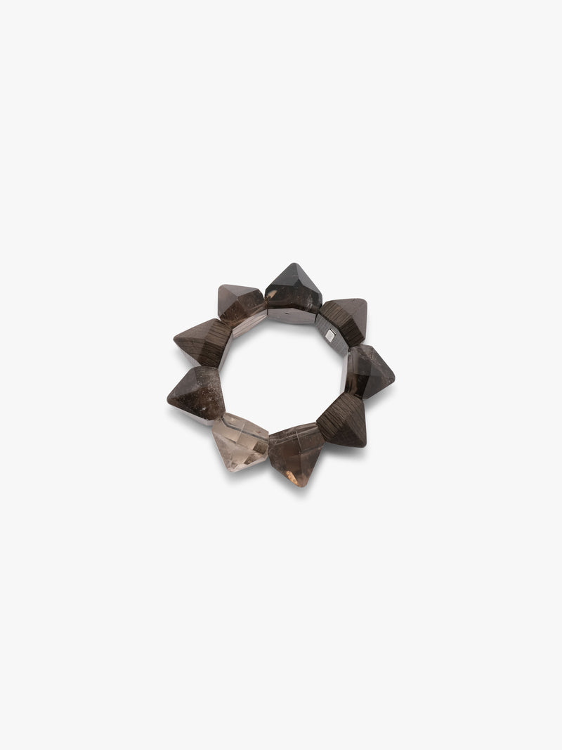 Bracelet: smoky quartz, bog oak