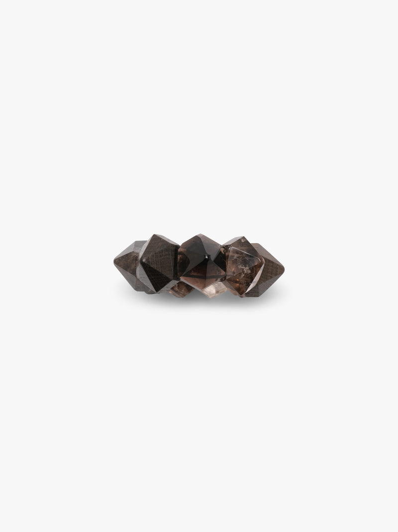Bracelet: smoky quartz, bog oak
