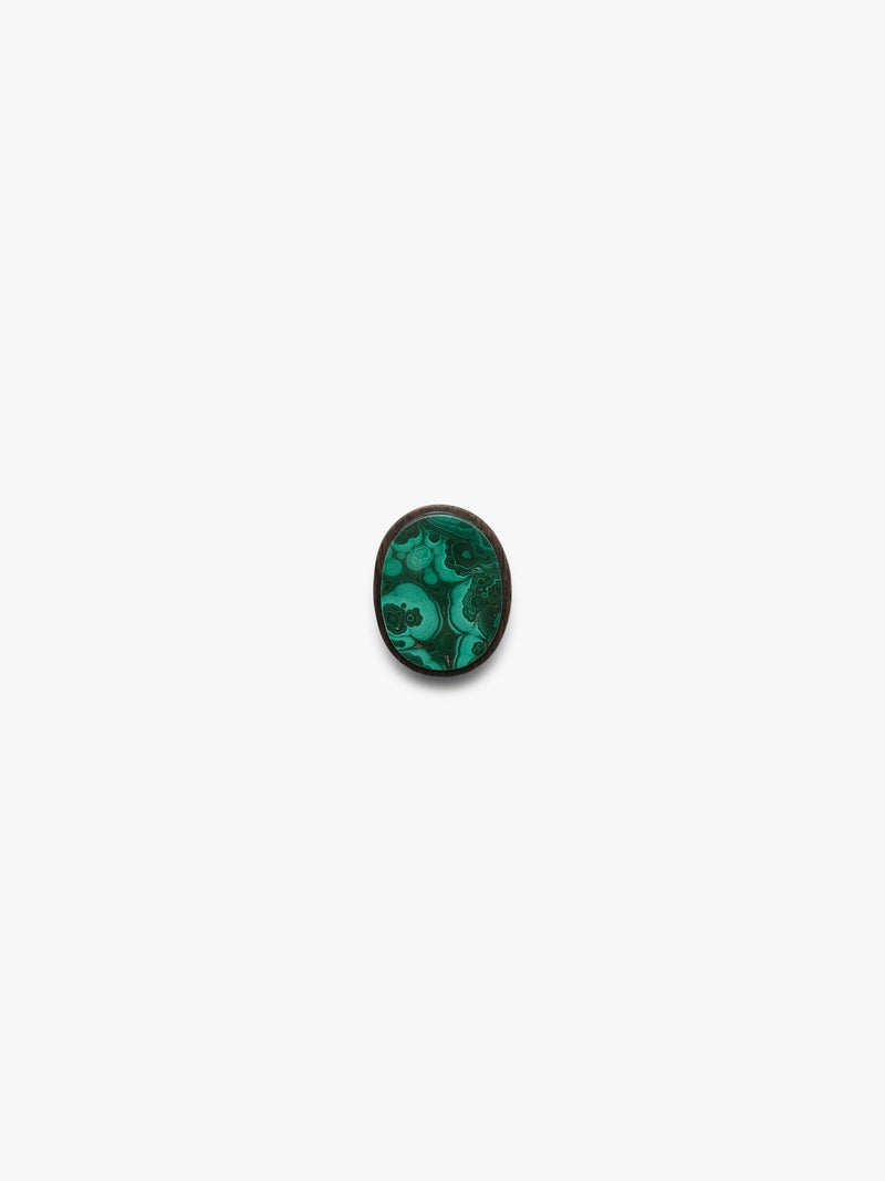 Ring: malachite, bog oak, leather