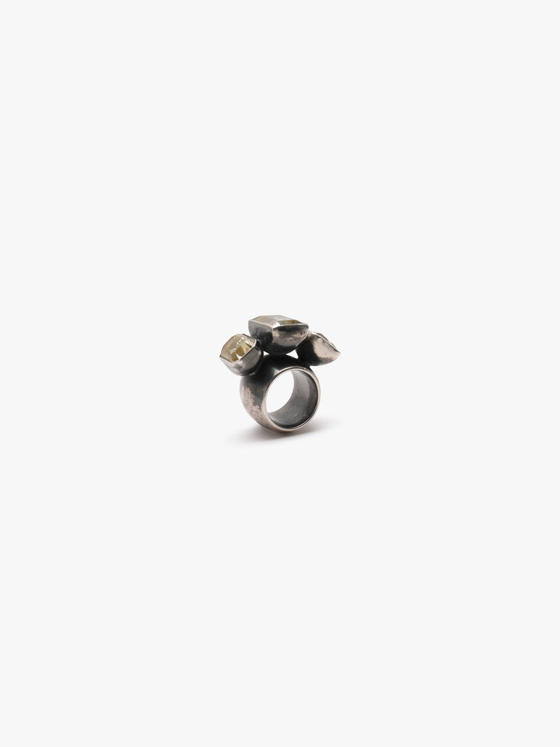 Ring: oxidized silver, citrine