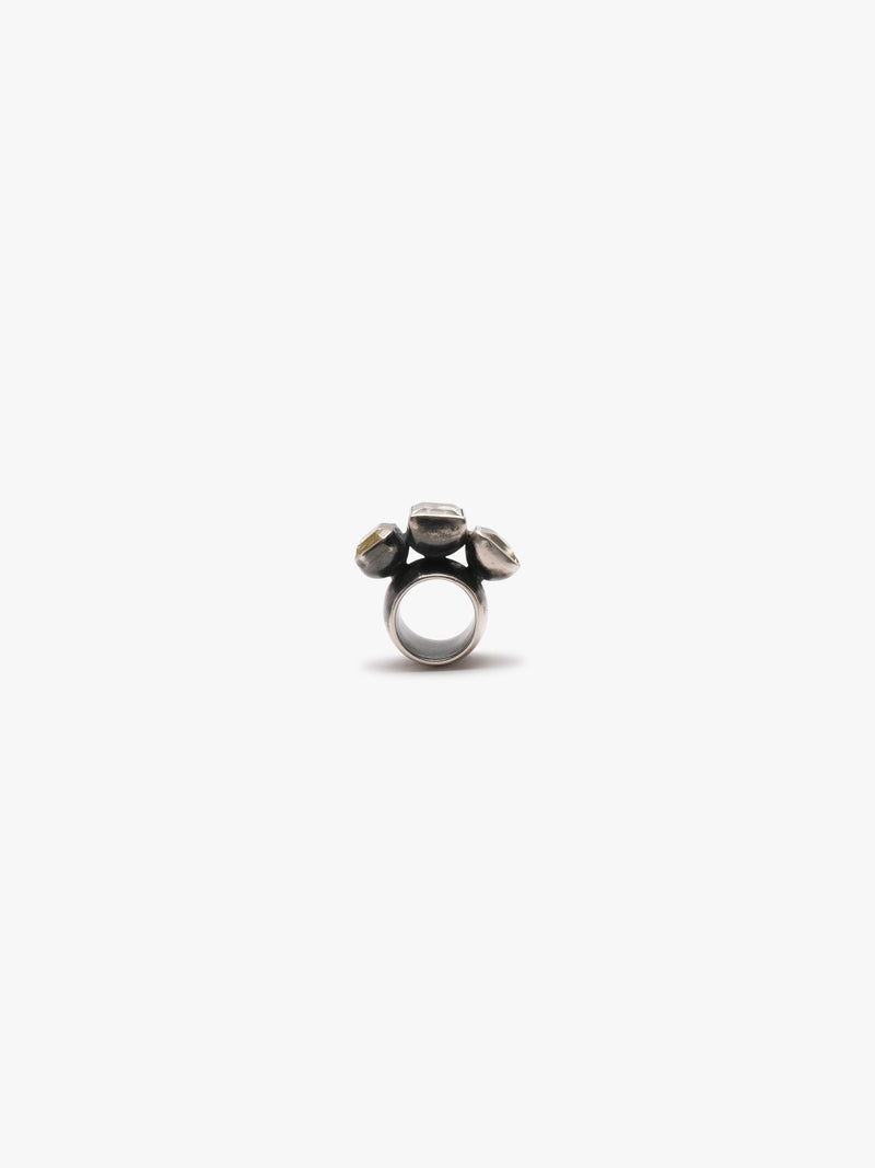Ring: oxidized silver, citrine