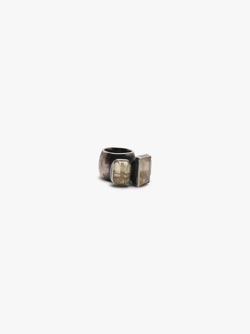 Ring: oxidized silver, citrine