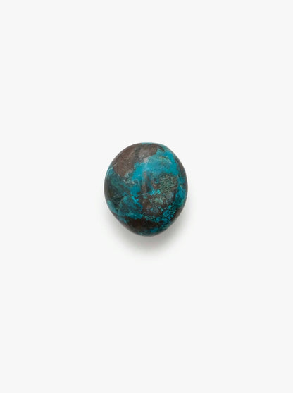Ring: chrysocolla, leather