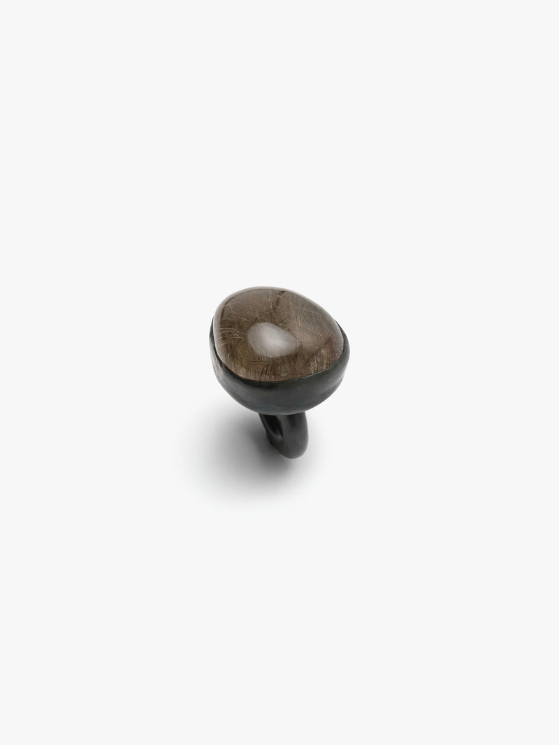 Ring with a stone on a white background