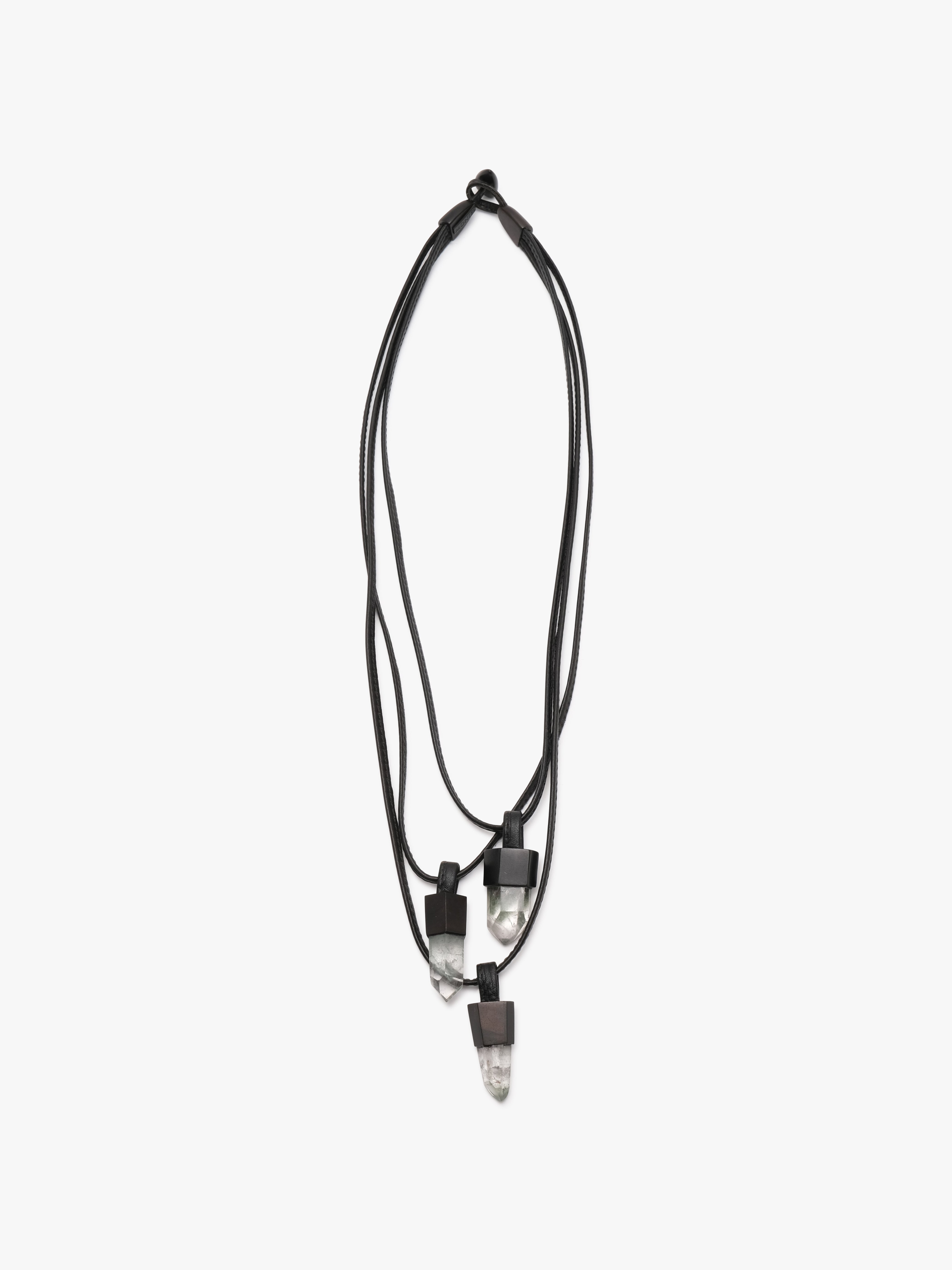 Pendant: mountain crystal, ebony