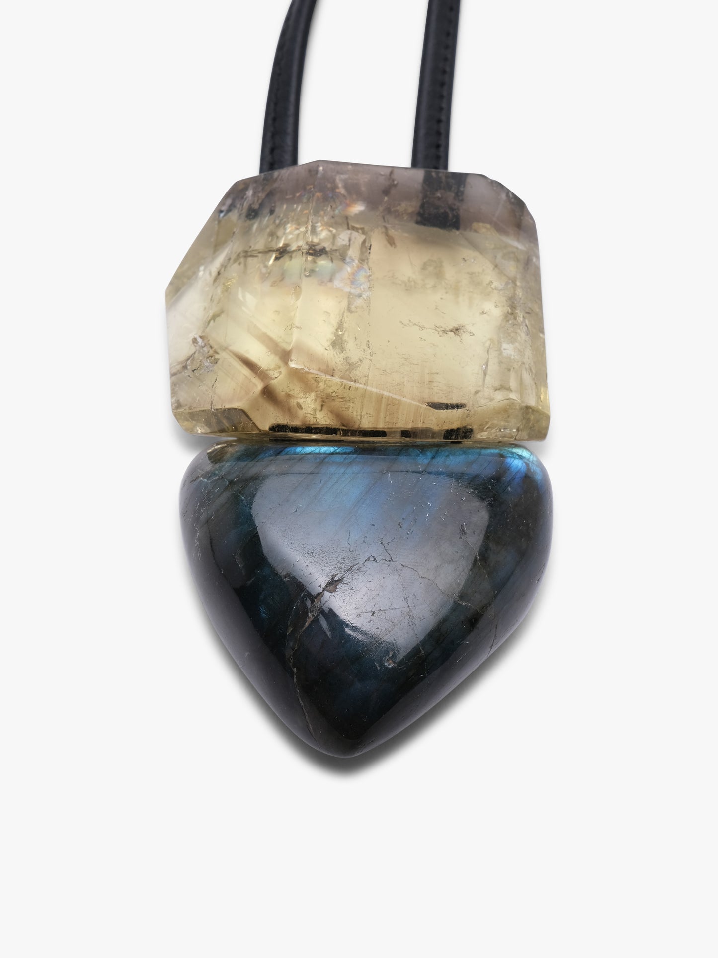 Pendant: citrine, labradorite