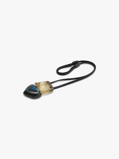 Pendant: citrine, labradorite