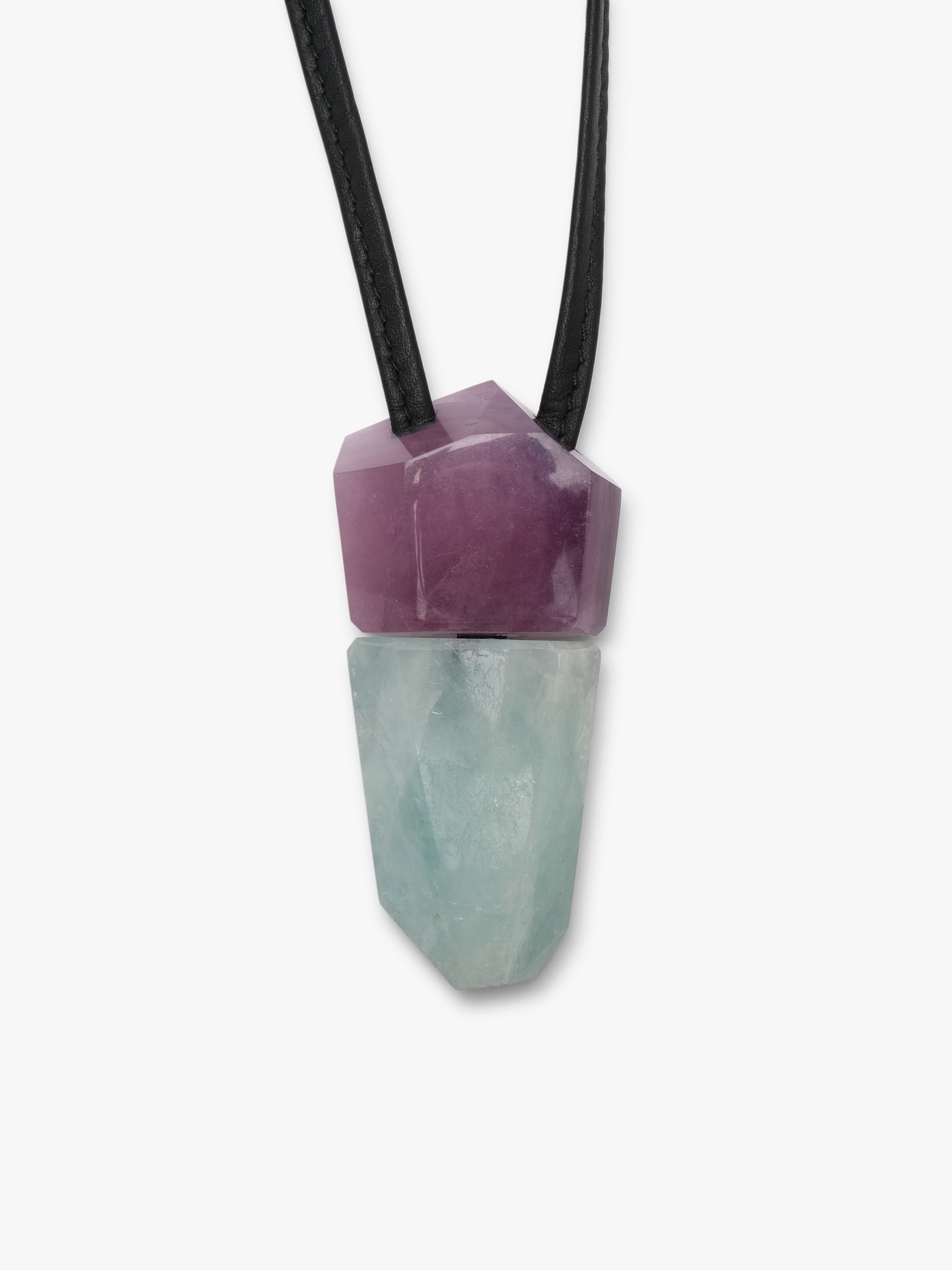 Pendant: amethyst, aquamarine