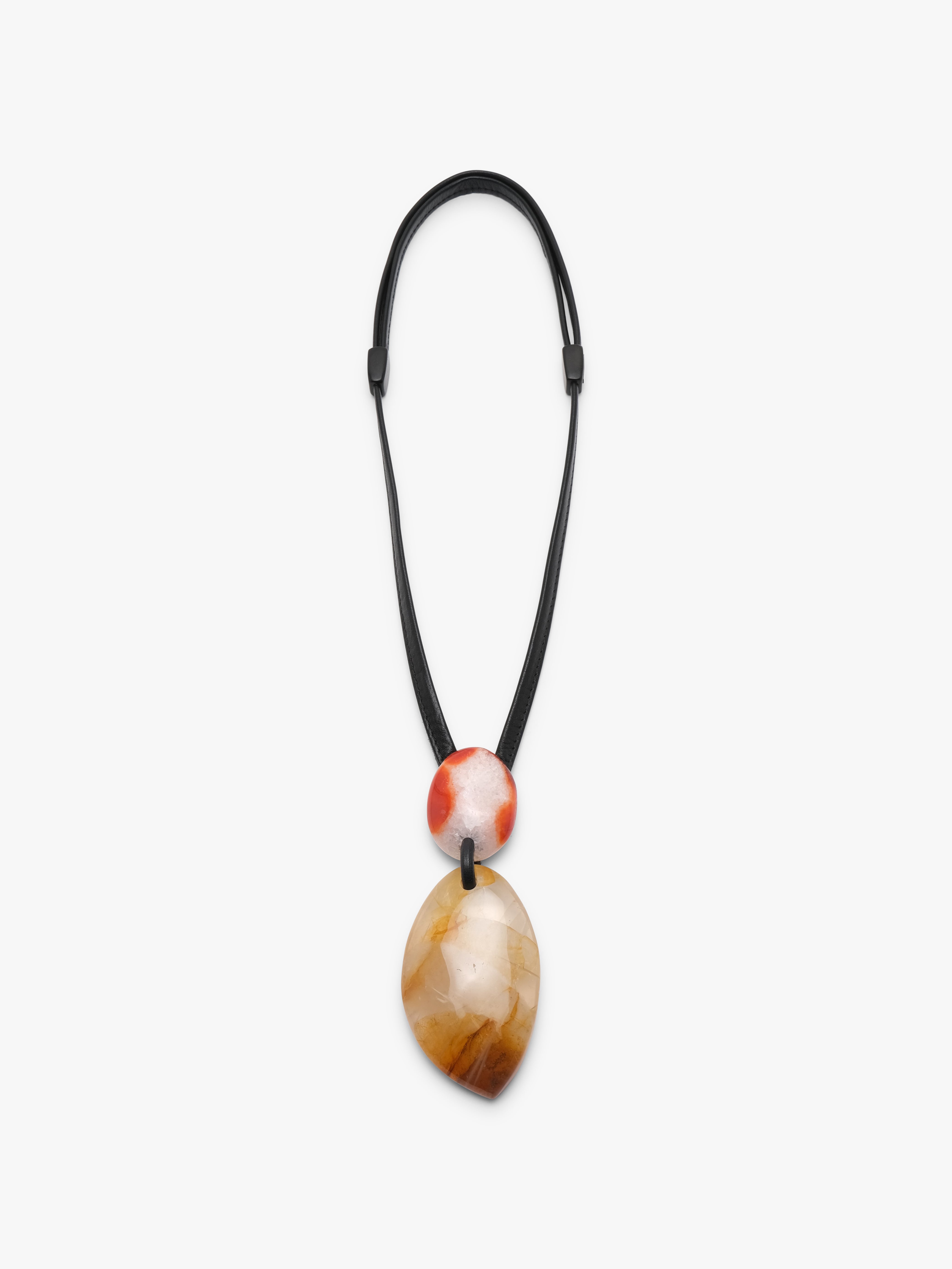 Pendant: agate, hematoid quartz