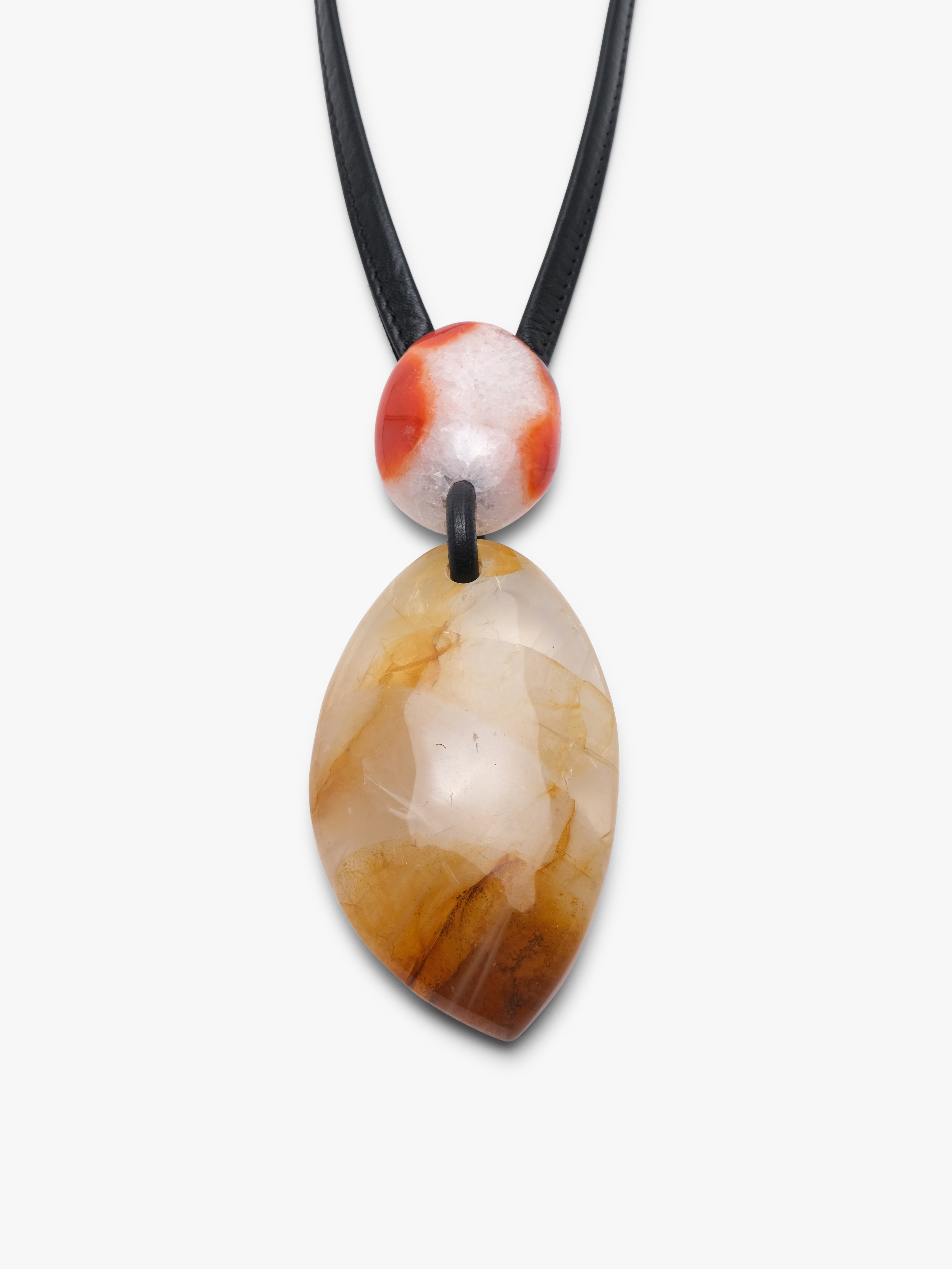 Pendant: agate, hematoid quartz