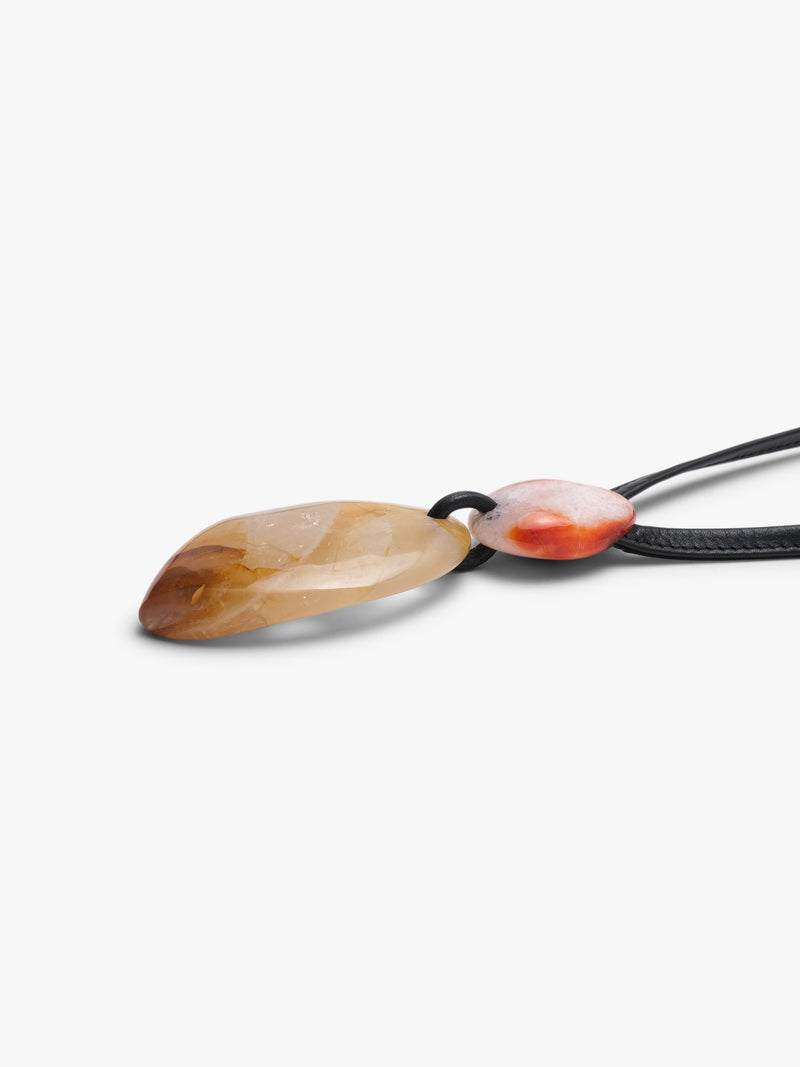Pendant: agate, hematoid quartz