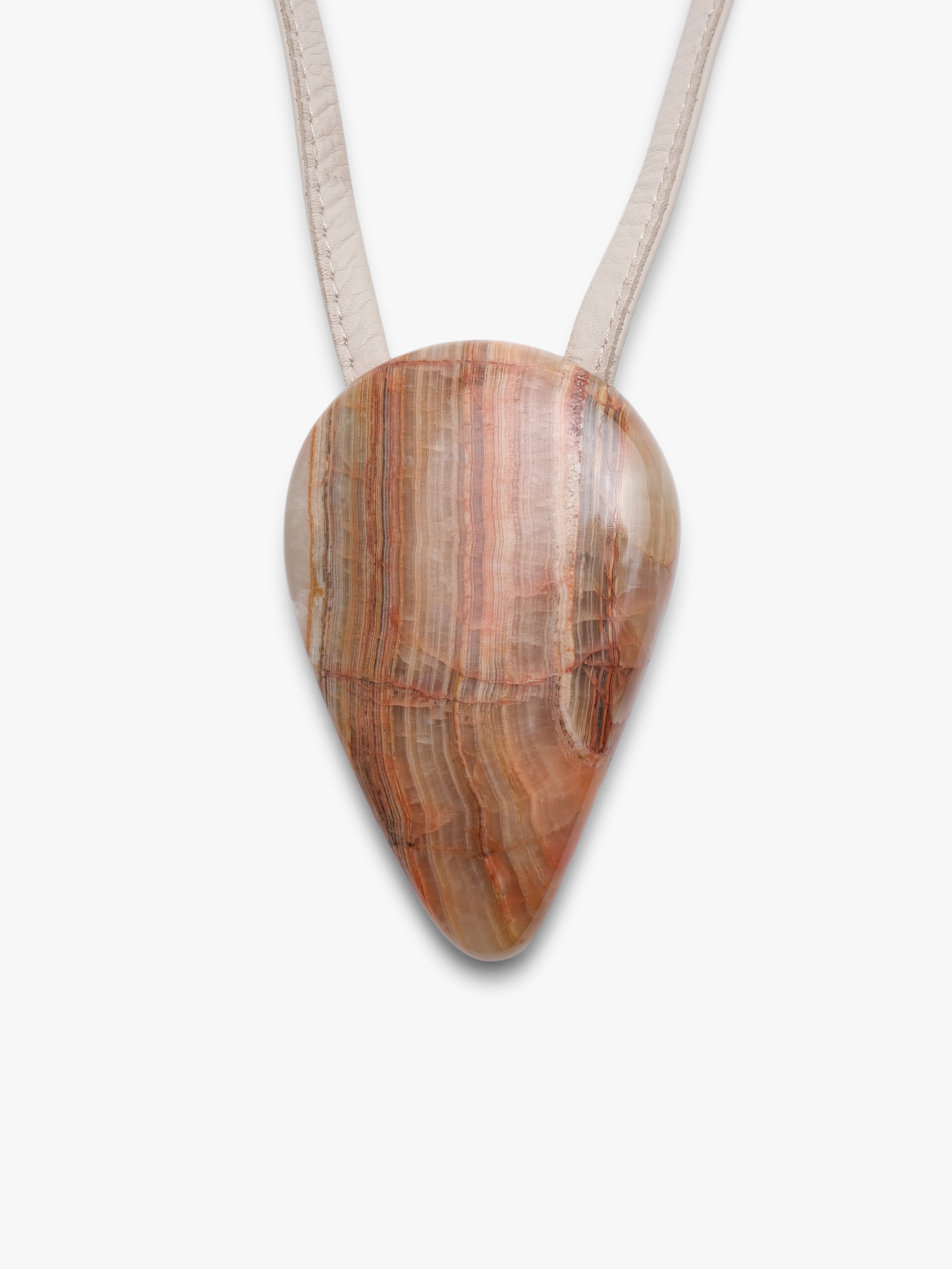 Pendant: mother of pearl, green onyx