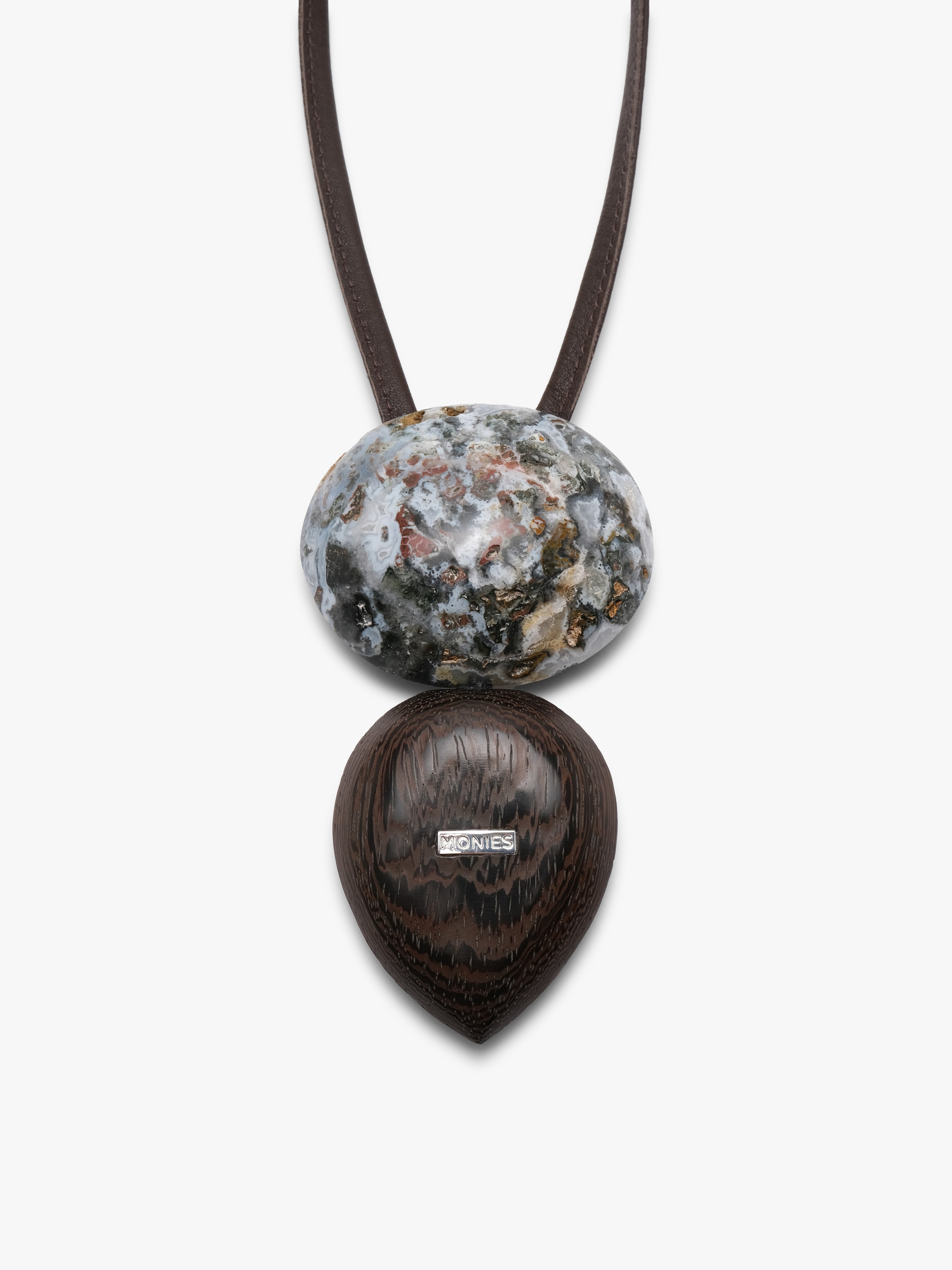 Pendant: dendritic agate, ocean jasper