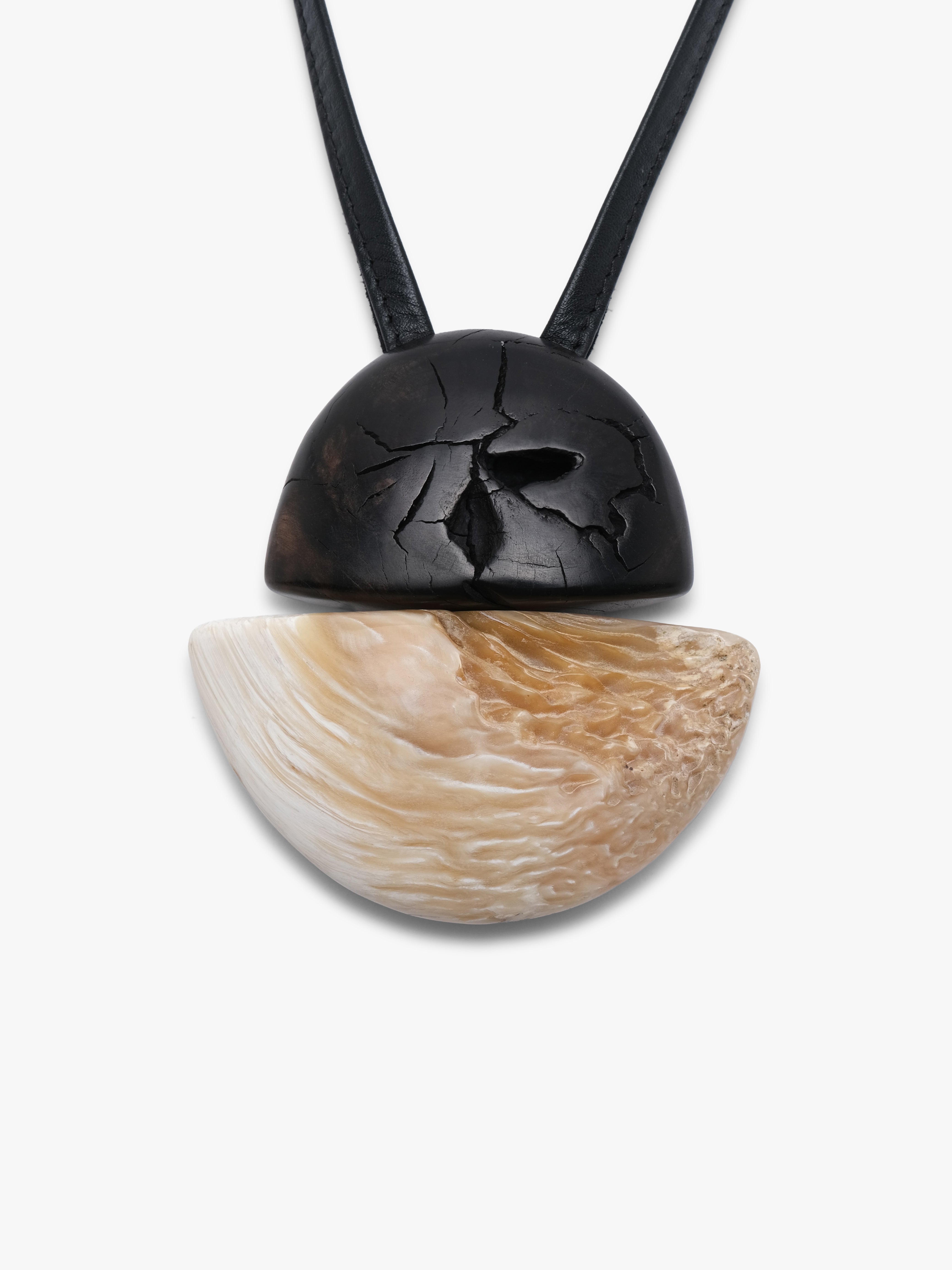 Pendant: ebony, musk ox horn