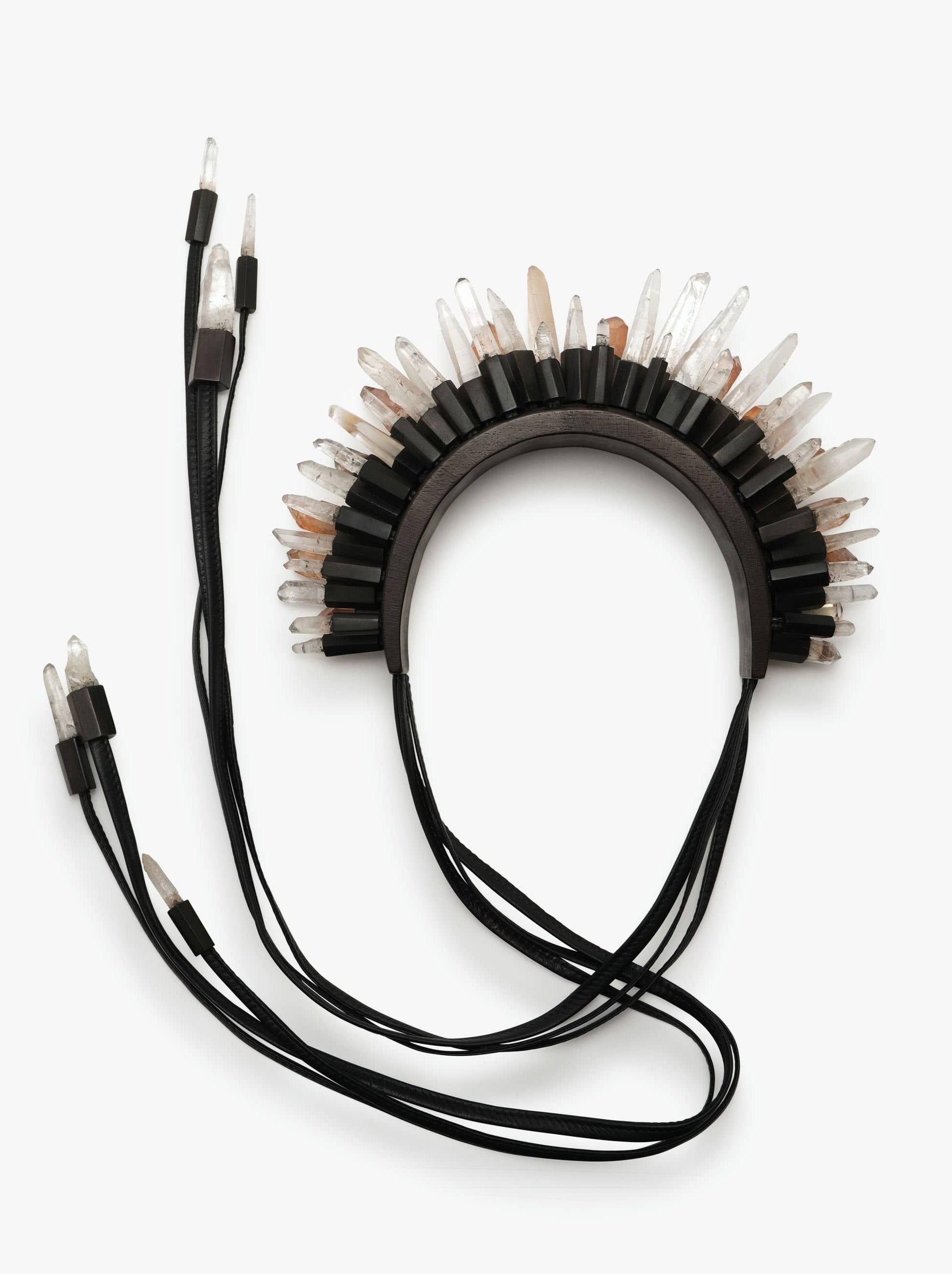 50th anniversary head piece: bog oak, mountain crystal