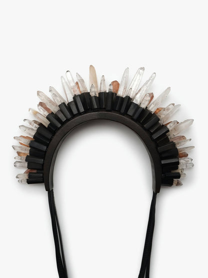 50th anniversary head piece: bog oak, mountain crystal