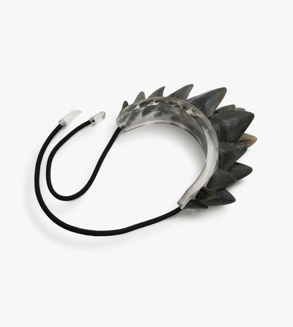 50th anniversay head piece: prehistoric shark tooth, recycled acrylic
