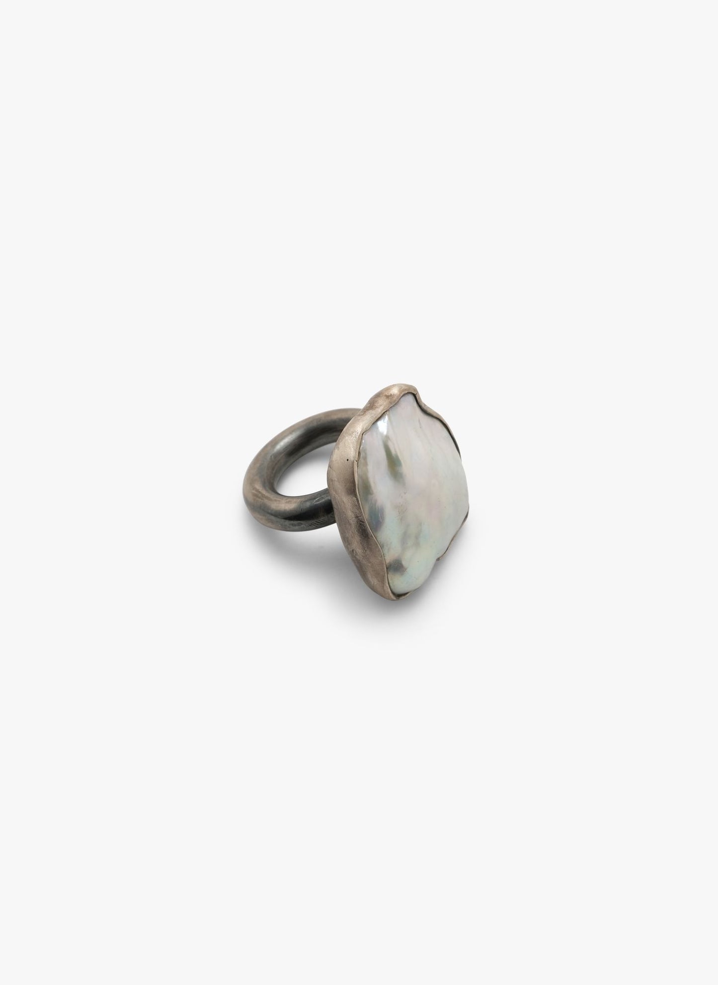 Ring silver, baroque pearl Monies