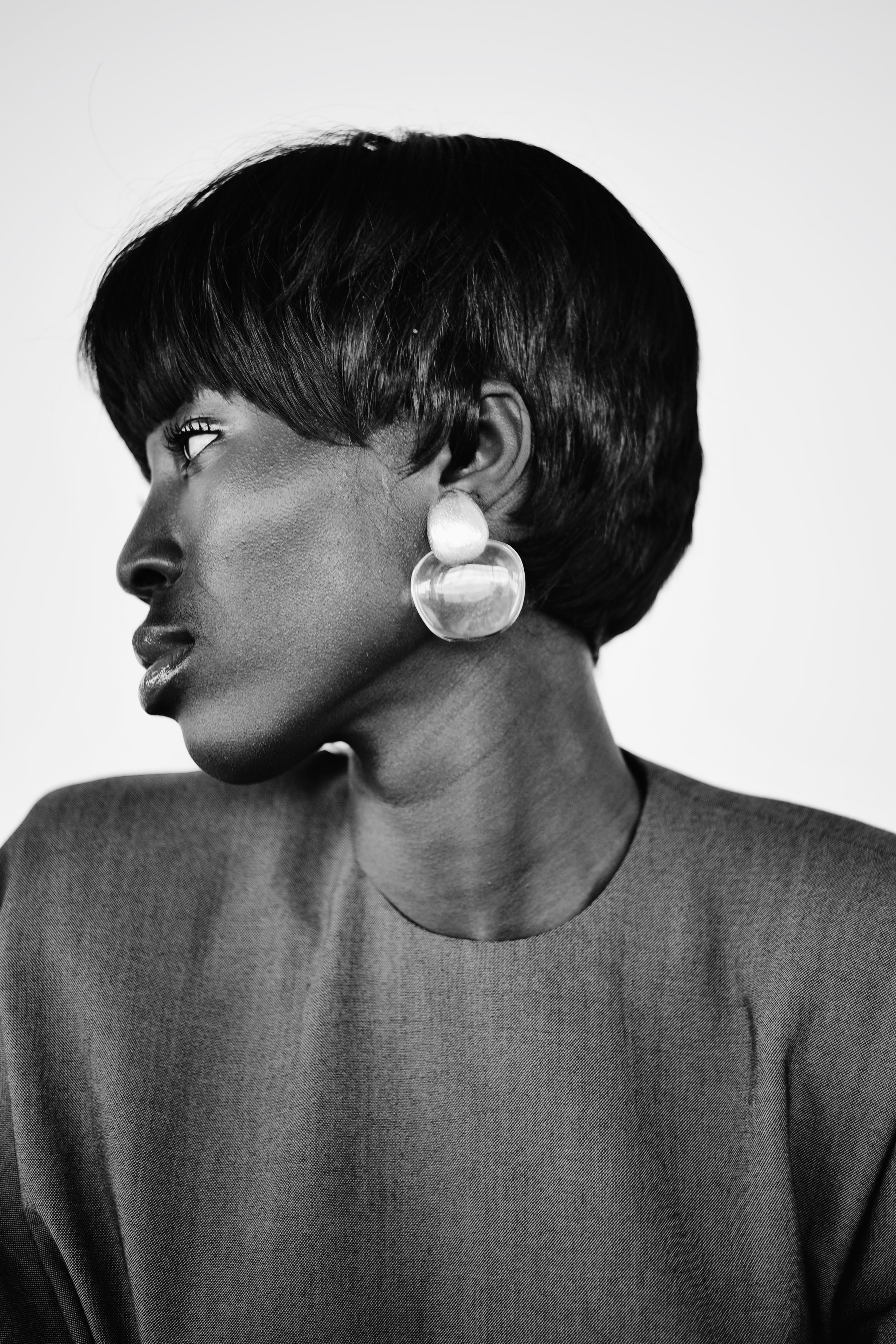 Folia stud earrings: acrylic, silverfoil