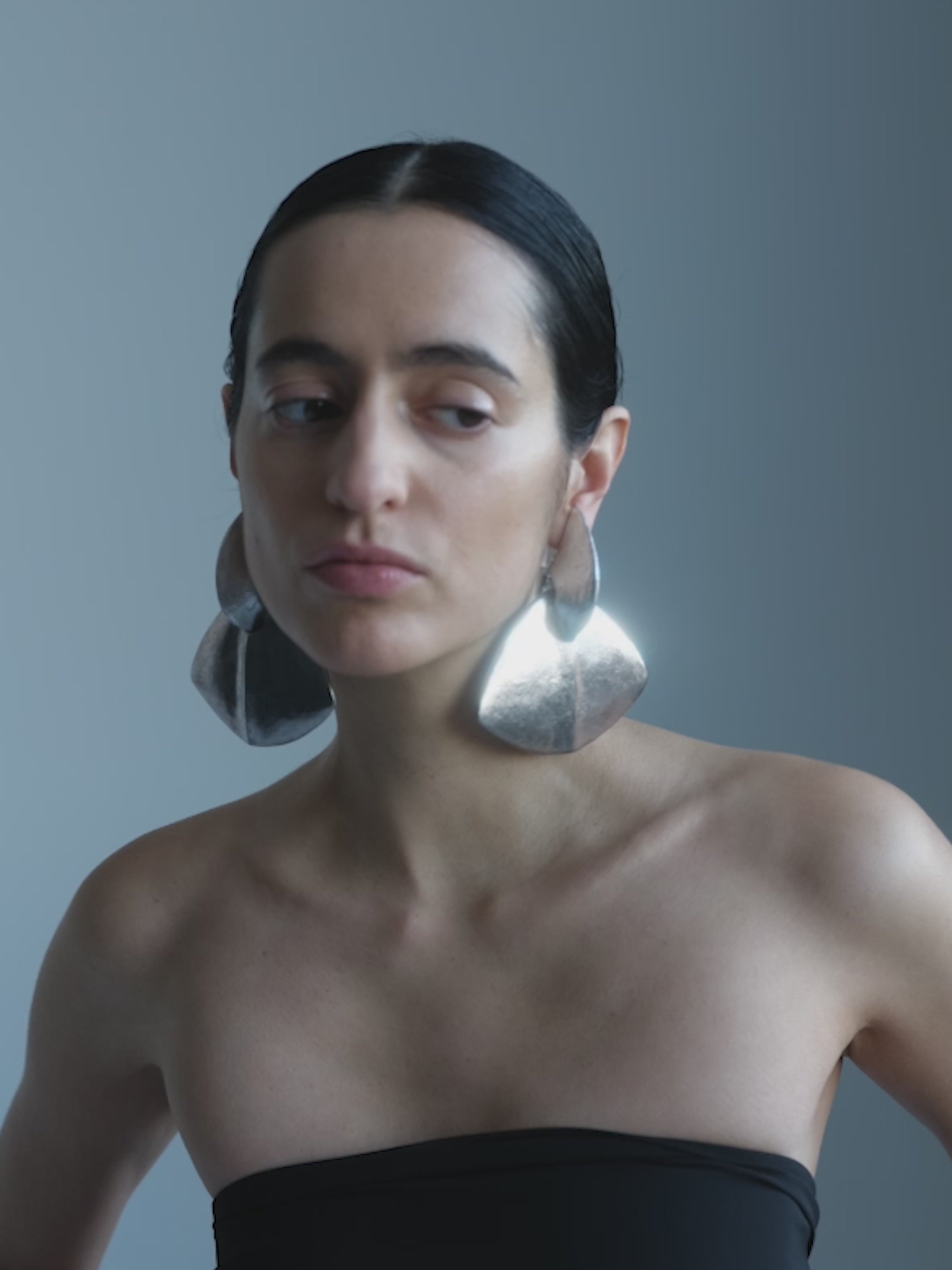 Florence earrings: acacia, silverfoil