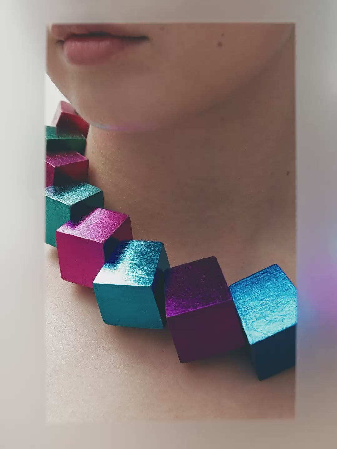 Aether necklace: acacia, metallic foil