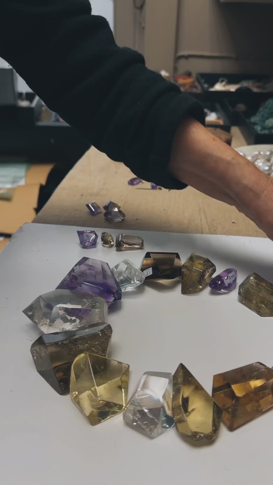 Necklace: amethyst, mountain crystal, citrine