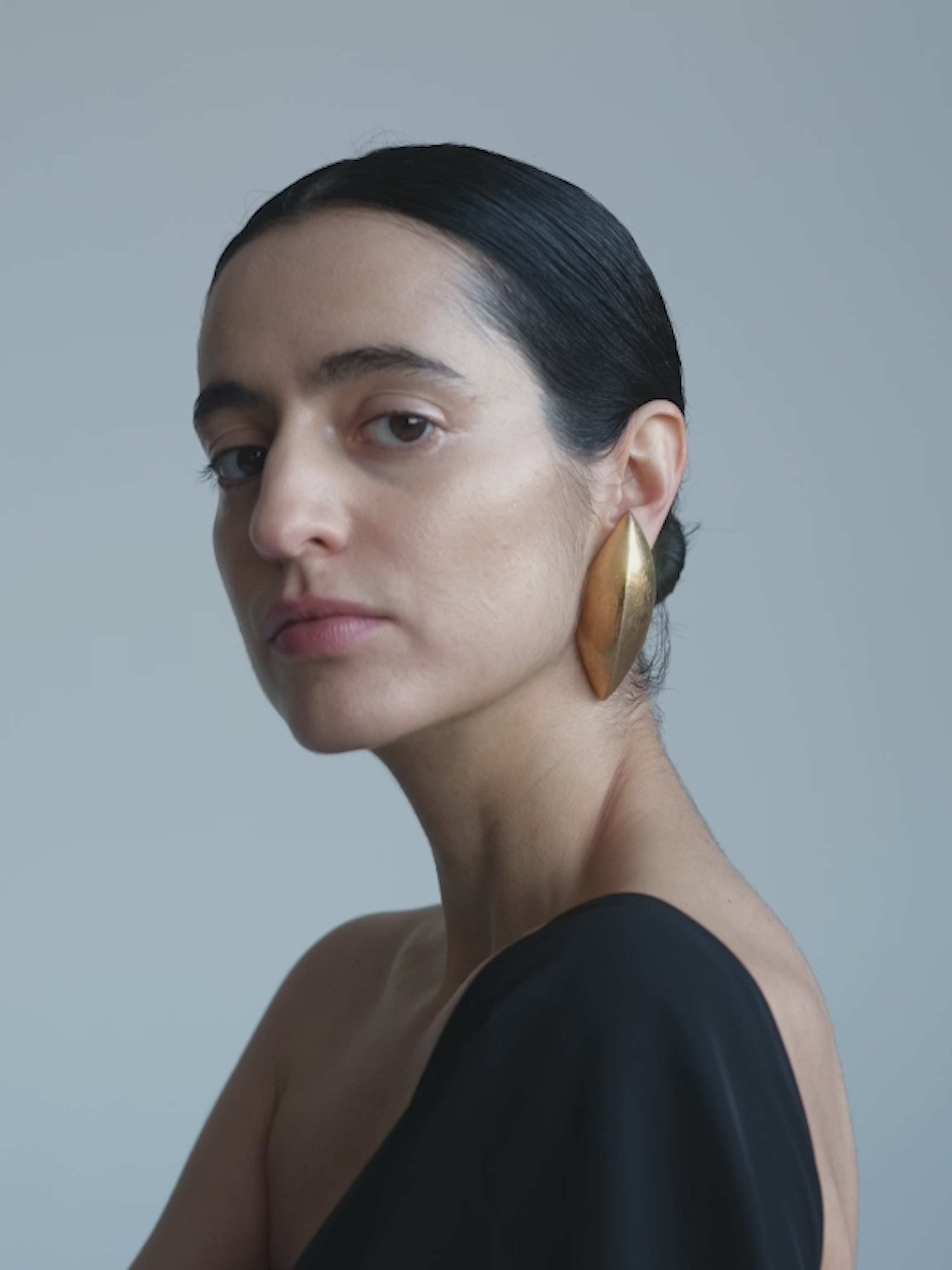 Romi earrings: acacia, goldfoil