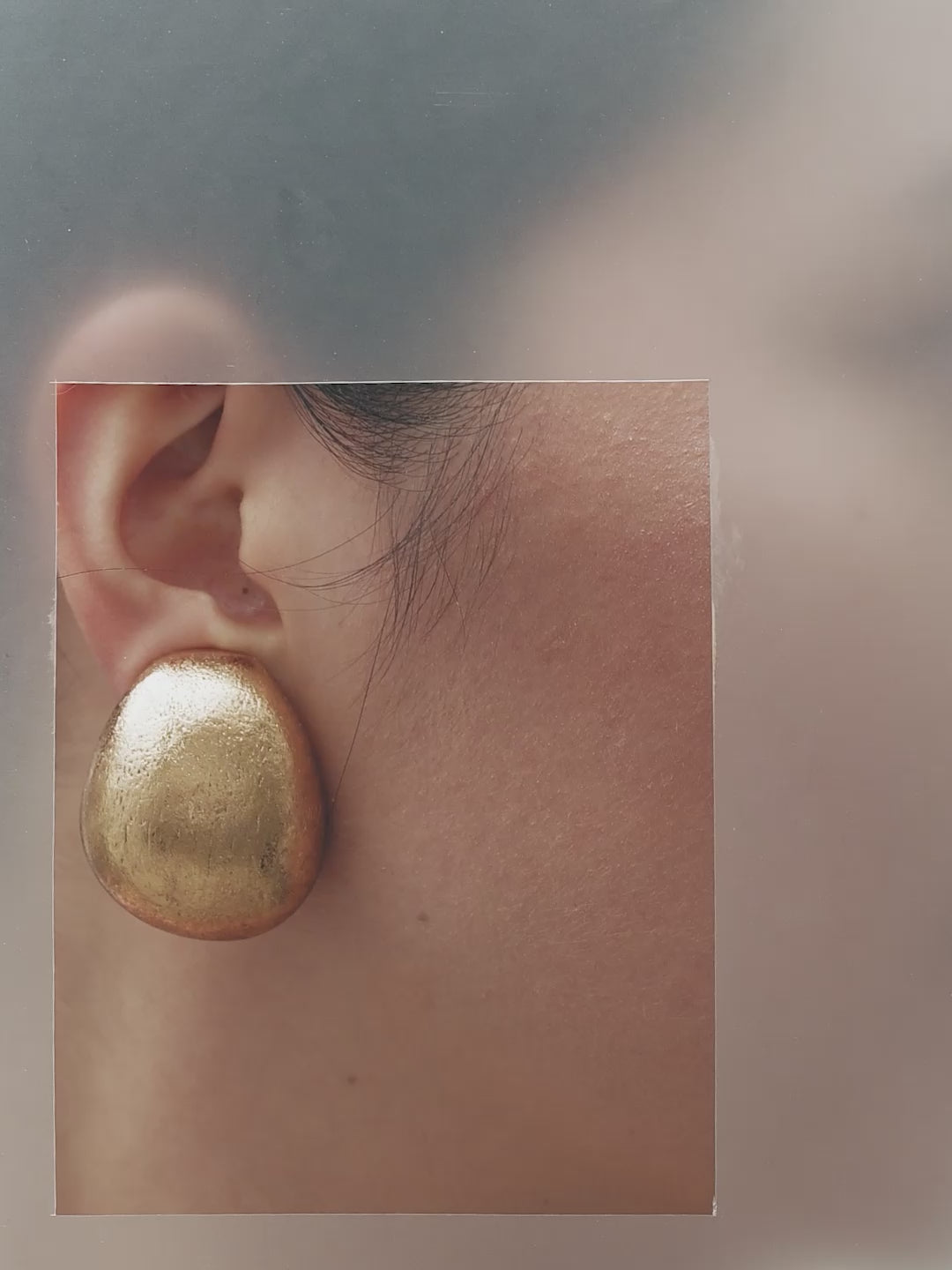 Corda earring: acacia, goldfoil